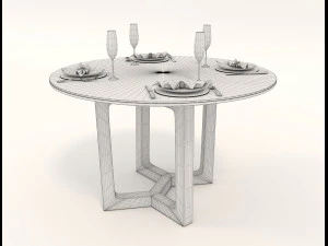 contemporary design table and chair set 12 3D Model