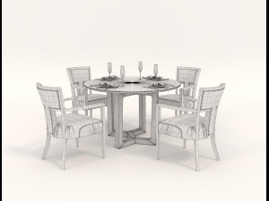 contemporary design table and chair set 12 Modelo 3D