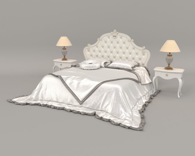 european style bed 14 Model 3D .c4d .max .obj .3ds .fbx .stl .blend 