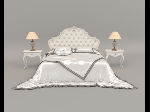 european style bed 14 Model 3D
