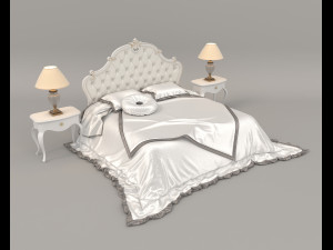 european style bed 14 Model 3D