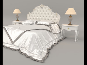 european style bed 14 Model 3D