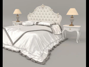 european style bed 14 3D Model