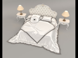 european style bed 14 Model 3D