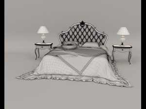 european style bed 14 Model 3D