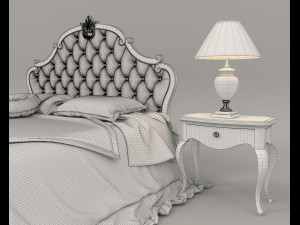 european style bed 14 Model 3D
