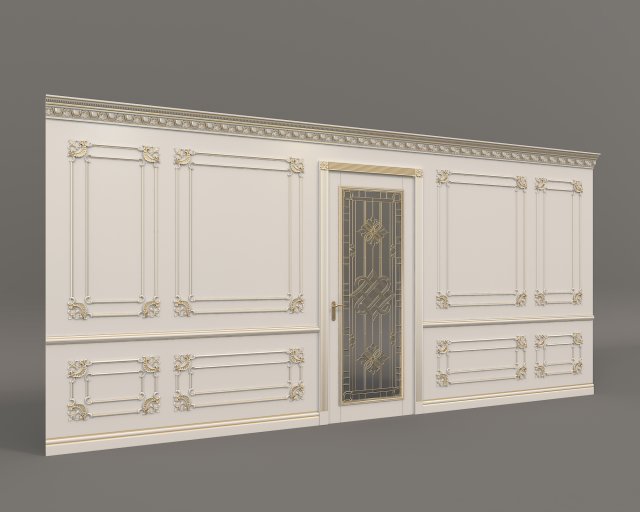classic interior wall decoration 7 Model 3D .c4d .max .obj .3ds .fbx .stl .blend 