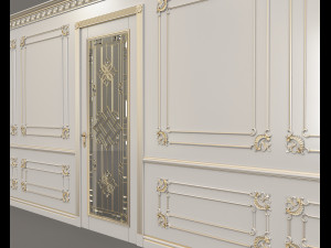 classic interior wall decoration 7 Model 3D