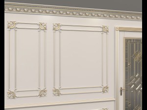 classic interior wall decoration 7 Model 3D