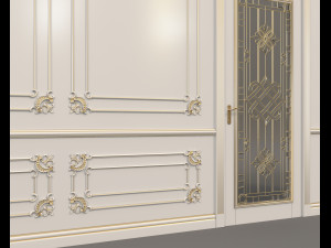 classic interior wall decoration 7 Model 3D
