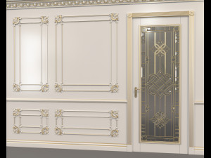 classic interior wall decoration 7 Model 3D