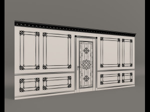 classic interior wall decoration 7 Model 3D