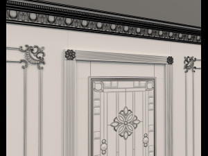 classic interior wall decoration 7 Model 3D