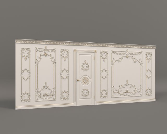 classic interior wall decoration 8 Model 3D .c4d .max .obj .3ds .fbx .stl .blend 