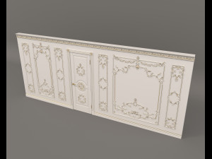 classic interior wall decoration 8 Model 3D