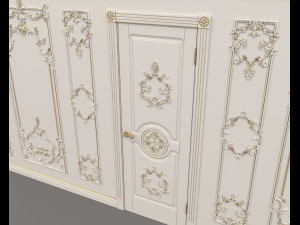 classic interior wall decoration 8 Model 3D