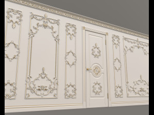 classic interior wall decoration 8 Model 3D