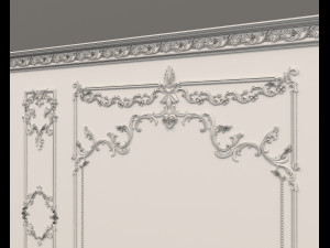 classic interior wall decoration 8 Model 3D