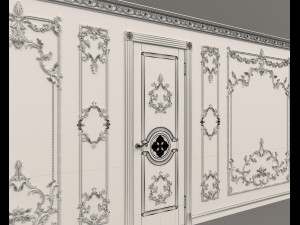 classic interior wall decoration 8 Model 3D