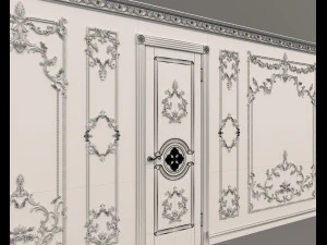 classic interior wall decoration 8 3D Model