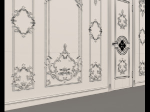 classic interior wall decoration 8 Model 3D
