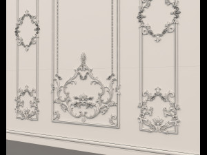 classic interior wall decoration 8 Model 3D
