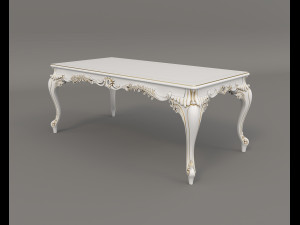 european style dinning table chair set 3 3D Model