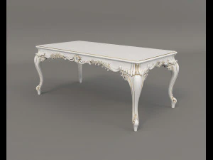 european style dinning table chair set 3 3D Model