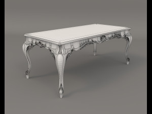 european style dinning table chair set 3 3D Model