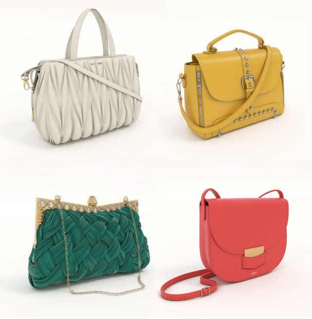 fashion women handbag 3D Модель .c4d .max .obj .3ds .fbx .stl .blend 