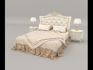european style bed 15 Model 3D