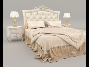 european style bed 15 3D Model