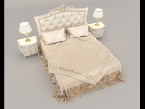 european style bed 15 Modelo 3D