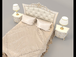 european style bed 15 Modelo 3D