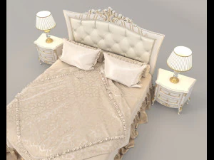 european style bed 15 3D Model