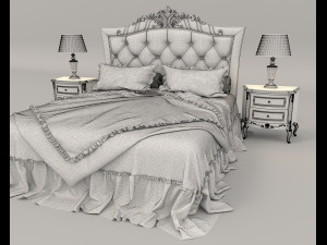 european style bed 15 Modelo 3D