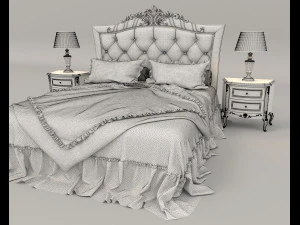 european style bed 15 3D Model