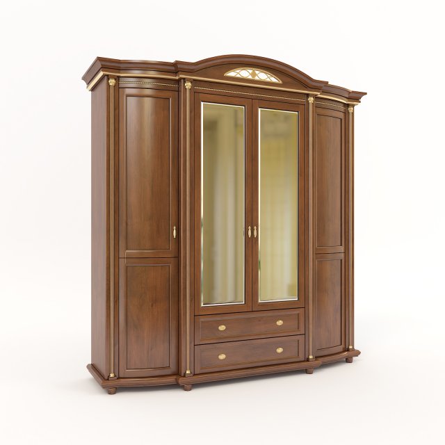 european style wardrobe 2 Model 3D .c4d .max .obj .3ds .fbx .stl .blend