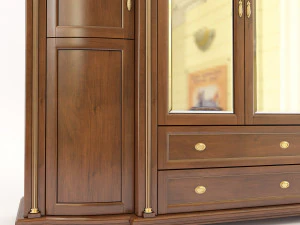 european style wardrobe 2 3D Model