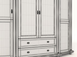 european style wardrobe 2 Model 3D