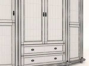 european style wardrobe 2 3D Model