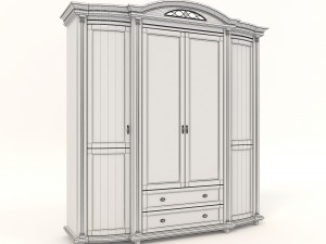 european style wardrobe 2 Model 3D
