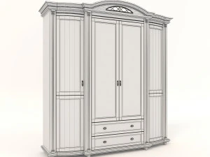 european style wardrobe 2 3D Model