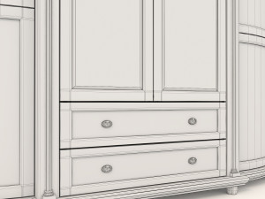 european style wardrobe 2 Model 3D