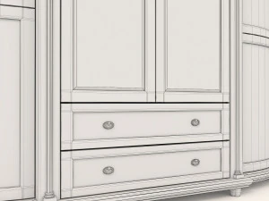 european style wardrobe 2 3D Model