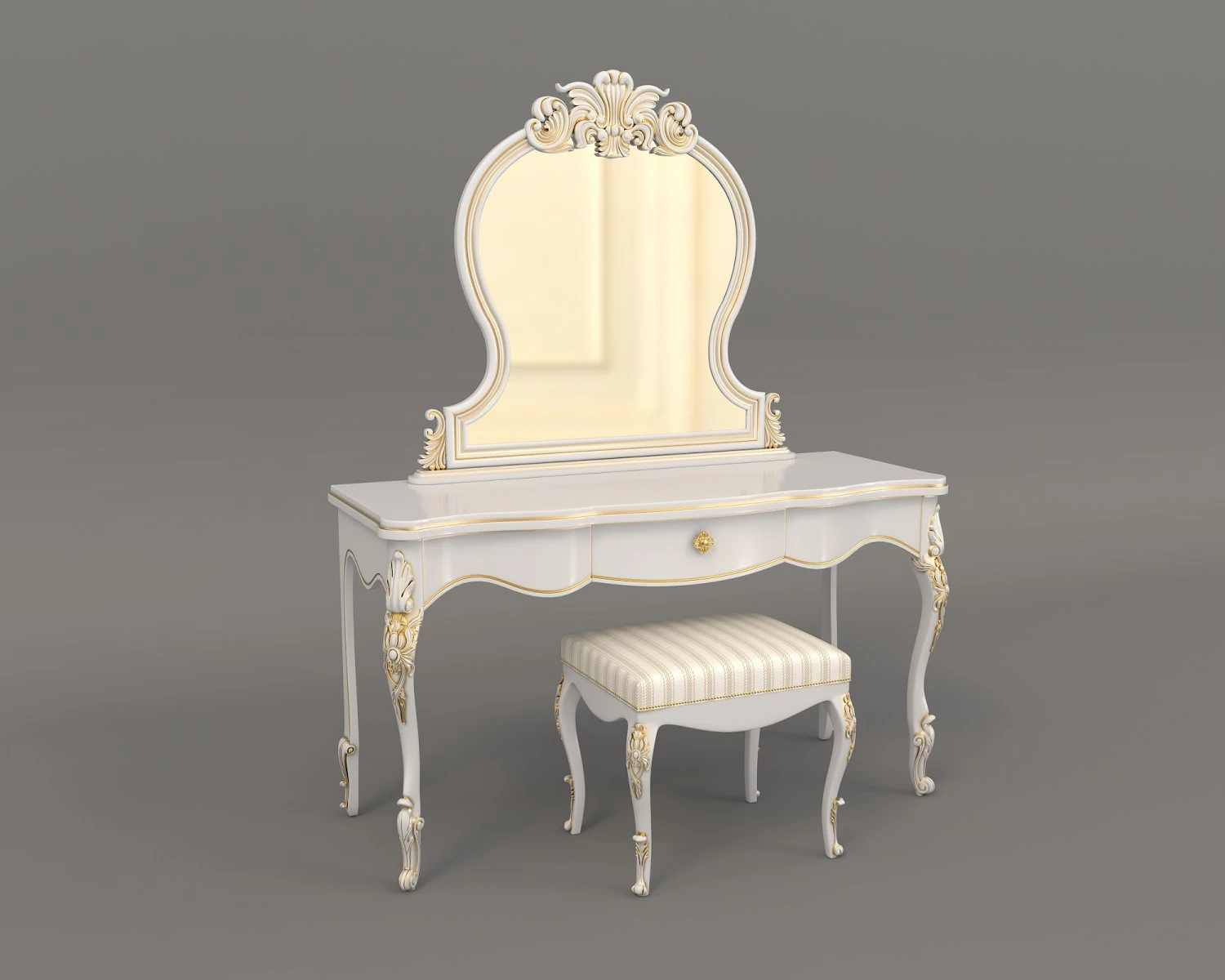 european style dressing table 7 3D Model .c4d .max .obj .3ds .fbx .stl .blend
