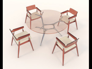 contemporary design table and chair set 13 Modèle 3D