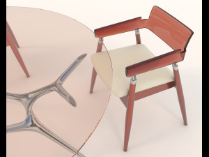 contemporary design table and chair set 13 Modèle 3D