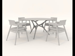 contemporary design table and chair set 13 Modèle 3D
