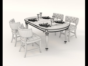restaurant table and chairs set 3D-Modell